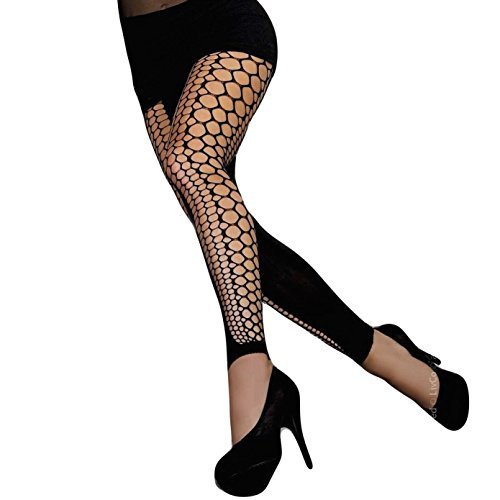 0799891553602 - ANZU FISHNET LADIES GORGEOUS PATTERNED LEGGINGS , TIGHTS BY LIVCO CORSETTI - VERY SEDUCTIVE NEW IN BOX SIZE S/L UK 8/12 BY NA