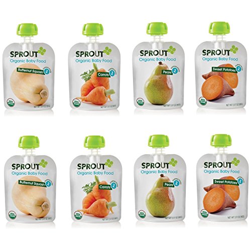 0799891771235 - SPROUT STARTER ORGANIC BABY FOODS STAGE ONE 4-FLAVOR VARIETY PACK (PACK OF 8)