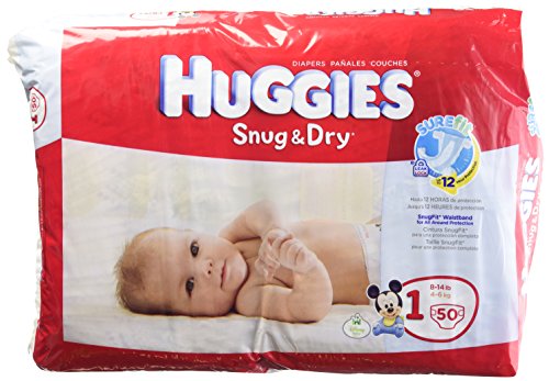 0799891800768 - HUGGIES SNUG AND DRY DIAPERS - SIZE 1 - 50 CT BY KIMBERLY CLARK