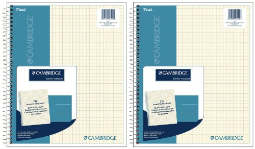 0799916004461 - MEAD CAMBRIDGE WIREBOUND QUAD NOTEBOOK, 70 SHEETS-IVORY, 2 PK