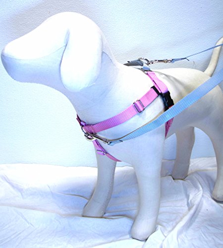 0799974709582 - 1 WIDE MEDIUM (22-28) FREEDOM NO-PULL HARNESS ONLY, AVAILABLE IN 18 COLORS - DIRECT FROM INVENTOR (ROSE PINK W/SILVER LOOP)
