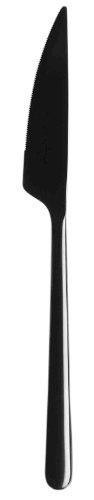 0799975753355 - MEPRA LINEA ORO NERO TABLE KNIFE WITH SOLID HANDLE, BLACK, SET OF 12