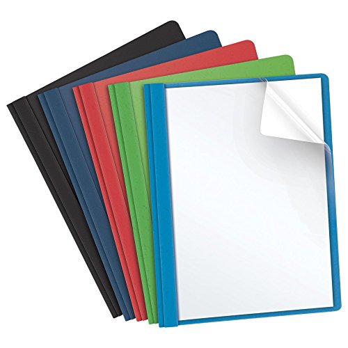 0800011333124 - OXFORD CLEAR FRONT REPORT COVERS, LETTER SIZE, ASSORTED COLORS, 25 PER BOX (55813EE)