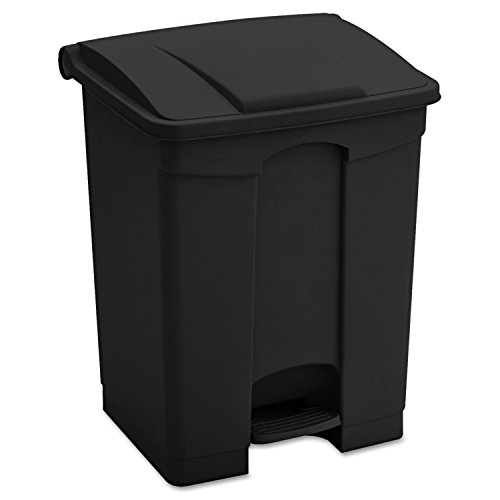 0800011400369 - SAFCO PRODUCTS 9923BL PLASTIC STEP-ON WASTE RECEPTACLE, 23 GALLON, BLACK