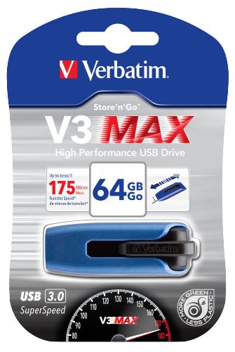 0800011473189 - VERBATIM 64GB STORE 'N' GOV3 MAX USB 3.0 FLASH DRIVE 49807