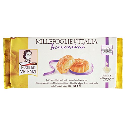 8000350004491 - VICENZI:  MILLEFOGLIE D' ITALIA BOCCONCINI  PUFFY PASTRY FILLED WITH MILK CREAM 125 GR - PACK OF 4 - TOTAL 17.63 OZ