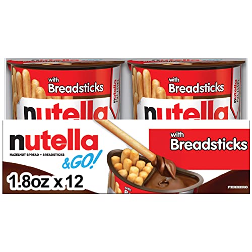 8000500301630 - NUTELLA & GO—HAZELNUT AND COCOA SPREAD WITH BREADSTICKS—SNACK PACK FOR KIDS—1.8 OZ EACH—12 PACK
