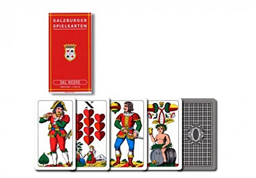 8001097120017 - DAL NEGRO: SALTZBURGER SPILENCARTEN TRADITIONAL DECK OF PLAYING CARDS REGIONAL SALZBURG WITH RED CASE. * DECK OF 40 CARDS *