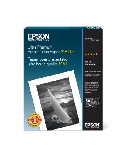 0800188027079 - EPSON ULTRA PREMIUM PRESENTATION PAPER MATTE (8.5X11 INCHES, 50 SHEETS) (S041341)