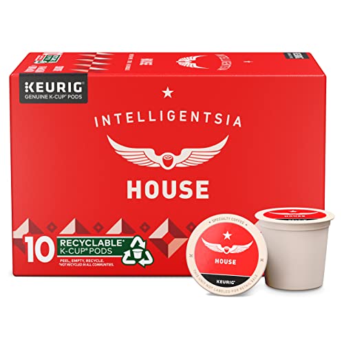0800222001157 - INTELLIGENTSIA COFFEE, LIGHT ROAST K-CUP PODS FOR KEURIG BREWERS - HOUSE 10 COUNT WITH FLAVOR NOTES OF MILK CHOCOLATE, MANDARIN, AND APPLE (1 BOX OF 10 K-CUP PODS)