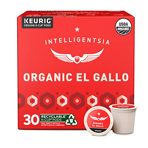 0800222001775 - INTELLIGENTSIA COFFEE, LIGHT ROAST K-CUP PODS FOR KEURIG BREWERS - ORGANIC EL GALLO 30 COUNT WITH FLAVOR NOTES OF MILK CHOCOLATE, HONEY AND COLA (3 BOXES OF 10 K-CUP PODS)