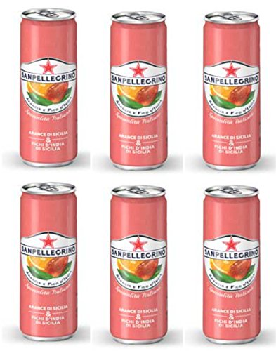 8002270376580 - SANPELLEGRINO: ARANCIA E FICO D'INDIA ORANGE AND PRICKLY PEAR FLAVORED SODA * 11.15 FLUID OUNCE (33CL) CANS (PACK OF 6) *