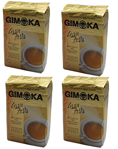 8003012000138 - GIMOKA: GRAN FESTA ROASTED GROUND COFFEE, ENVELOPING TASTE * PACK OF 4 FOR 250 GR *
