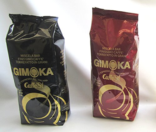 8003012003061 - GIMOKA: SET OF 2 ENVELOPES OF COFFEE BEANS (RED AND BLACK) * 1 KG - 35 OZ TOTAL *
