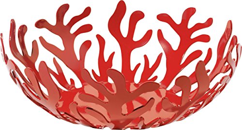 8003299378586 - ALESSI MEDITERRANEO FRUIT BOWL IN STEEL COLOURED WITH EPOXY RESIN, RED