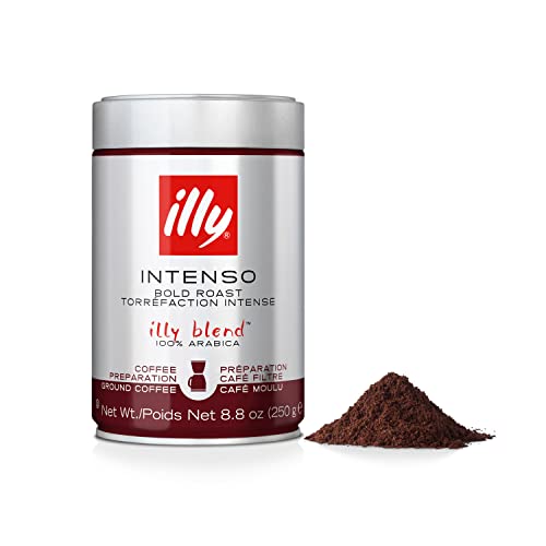 8003753154398 - ILLY INTENSO GROUND DRIP COFFEE, BOLD ROAST, INTENSE, ROBUST AND FULL FLAVORED WITH NOTES OF DEEP COCOA, 100% ARABICA COFFEE, NO PRESERVATIVES, 8.8OZ (PACK OF 6)