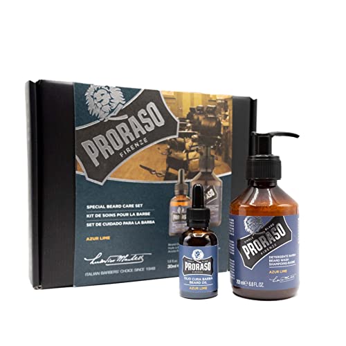 8004395007462 - PRORASO BEARD CARE KIT FOR MEN | BEARD WASH & BEARD OIL WITH SANDALWOOD TO TAME, CLEANSE & DETANGLE FULL, THICK AND COARSE BEARDS | WOOD & SPICE
