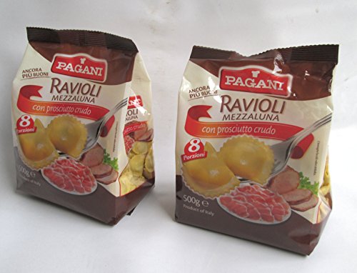 8005180010520 - PAGANI: SET OF 2 ENVELOPES OF DRIED RAVIOLI WITH MEAT - 500 GR (17.6 OZ) EACH