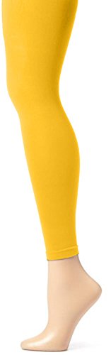 0800564283556 - BUTTERFLY HOSIERY GIRLS' KIDS CHILDERNS SOLID COLORED DANCE BALLET CUSTUME SEAMLESS OPAQUE FOOTLESS TIGHTS LEGGINGS STOCKING GOLD YELLOW 12-14
