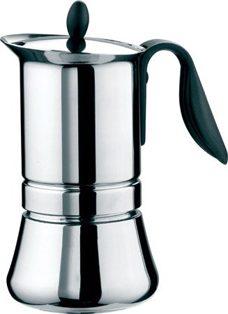 8007126000558 - GAT CAFE CAFFE BASIC 4 CUP STAINLESS STEEL STOVE TOP ESPRESSO COFFEE MAKER
