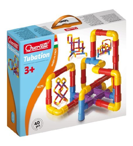 8007905041758 - QUERCETTI TUBATION - 40 PIECE INTERLOCKING PIPELINE MAZE BUILDING SET - OPEN ENDED CONSTRUCTION TOY FOR AGES 3 AND UP (MADE IN ITALY)