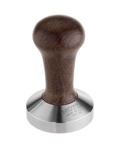 8007986081506 - MOTTA PROFESSIONAL CONVEX BASE COFFEE TAMPER WITH BROWN HANDLE, 58MM