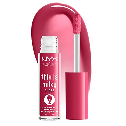 0800897225193 - NYX PROFESSIONAL MAKEUP THIS IS MILKY GLOSS, LIP GLOSS WITH 12 HOUR HYDRATION, VEGAN - STRAWBERRY HORCHATA (MAUVE PINK)