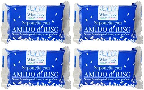 8009810006013 - WHITE CASTLE: AMIDO DI RISO RICE STARCH SOAP * 5 OUNCE (150GR) PACKAGES (PACK OF 4) *