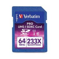0801038836148 - VERBATIM 64 GB SDXC FLASH MEMORY CARD, BLACK 97466