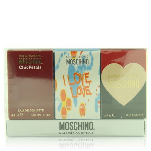 8011003816804 - MOSCHINO MINI SET FOR WOMEN WITH CHEAP AND CHIC, I LOVE LOVE AND CHICPETALS MINIS