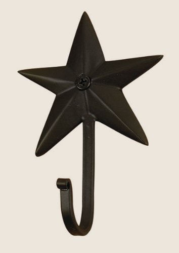 0801106107316 - STAR WALL HOOK IN BLACK WROUGHT IRON