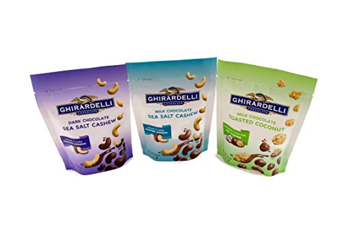 0080119630831 - GHIRARDELLI COVERED NUT VARIETY BUNDLE 3 FLAVORS - COCONUT, MILK AND DARK CHOCOLATE