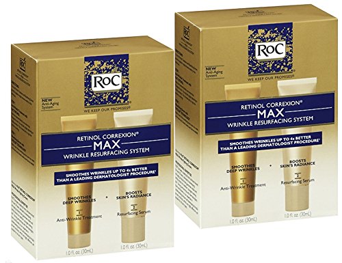 0801262150195 - ROC RETINOL CORREXION MAX WRINKLE RESURFACING SYSTEM (IMPROVES THE LOOK OF UNDER EYE AND FOREHEAD WRINKLES, AND SIGNS OF DAMAGE FROM SUN EXPOSURE) : PACK OF 2 BOXES