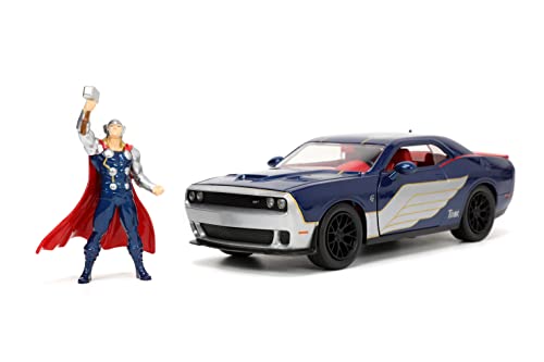 0801310321867 - MARVEL 2015 DODGE CHALLENGER SRT HELLCAT DIE-CAST CAR W/ 2.75 THOR FIGURE, TOYS FOR KIDS AND ADULTS