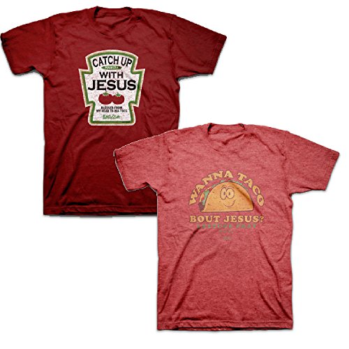 0801349368291 - KERUSSO ADULT CATCH UP WITH JESUS & WANNA TACO BUNDLE CHRISTIAN T-SHIRTS (X-LARGE)