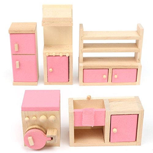0801370367102 - MINIATURE DOLLHOUSE FURNITURE TOYS FIGURES ROOM SMALL WOODEN MIXED KITCHEN BABY