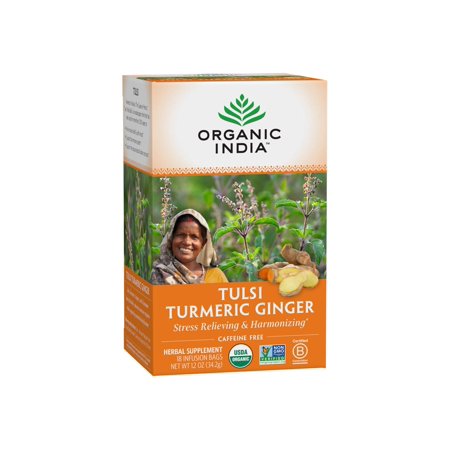 0801541512324 - ORGANIC INDIA TULSI TEA TURMERIC GINGER 18 COUNT