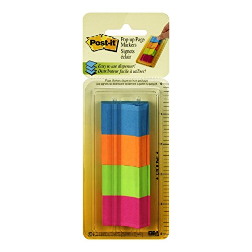 0801593270340 - POST-IT POP-UP PAGE MARKERS, 1 X 1-1/2-INCHES, ASSORTED ULTRA COLORS, 50-SHEETS/PAD, 4-PADS/PACK