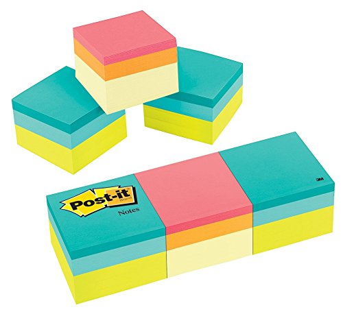 0080175180226 - POST-IT NOTES CUBE, 1 7/8 IN X 1 7/8 IN, GREEN WAVE AND CANARY WAVE, 400 SHEETS/CUBE, 3 CUBES/PACK (2051-3PK)