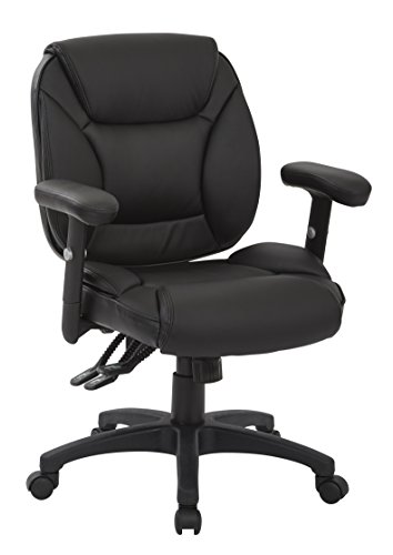 0080175792092 - BLACK FAUX LEATHER MULTIFUNCTION OFFICE CHAIR, KD