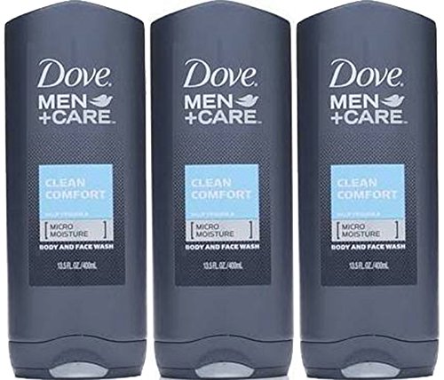 0801906815084 - SET OF 3 DOVE MEN PLUS CARE BODY AND FACE WASH CLEAN COMFORT 13.5 OZ
