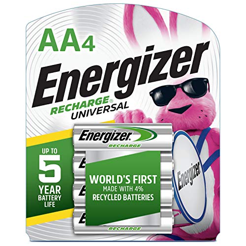 0801947355631 - ENERGIZER RECHARGE UNIVERSAL 1400 MAH AA RECHARGEABLE BATTERIES, PRE-CHARGED, 4 COUNT