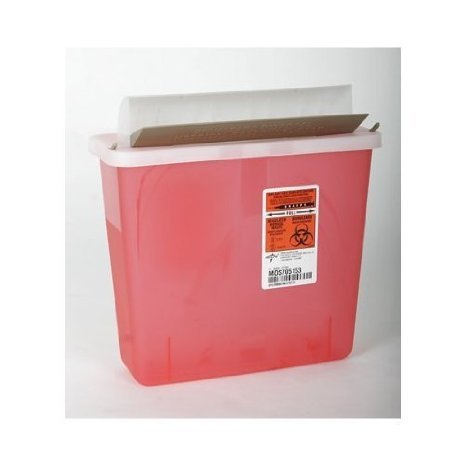 0080196129273 - SHARPS DISPOSAL UNIT, SHARPS CONTAINER, 5 QUART, RED MDS705153- 1 EACH