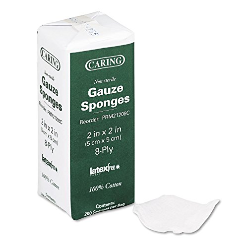 0080196693989 - ABSORBENT GAUZE SPONGE 2 X 2 SERILE 2 SPONGES PER PACK 50 PACKS PER BOX 30 BOXES IN THE CASE 8-PLY 100% COTTON CLOSEOUT $37 COMPARE TO $65+