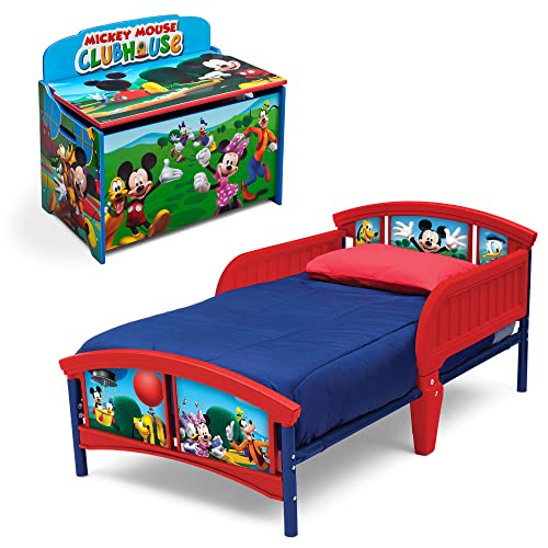 0080213130329 - DISNEY MICKEY MOUSE 2-PIECE TODDLER BEDROOM SET BY DELTA CHILDREN - INCLUDES TODDLER BED AND DELUXE TOY BOX, BLUE