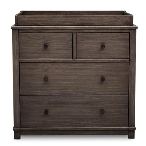 0080213131241 - SIMMONS KIDS MONTEREY 4-DRAWER DRESSER WITH CHANGING TOP AND INTERLOCKING DRAWERS, RUSTIC GREY