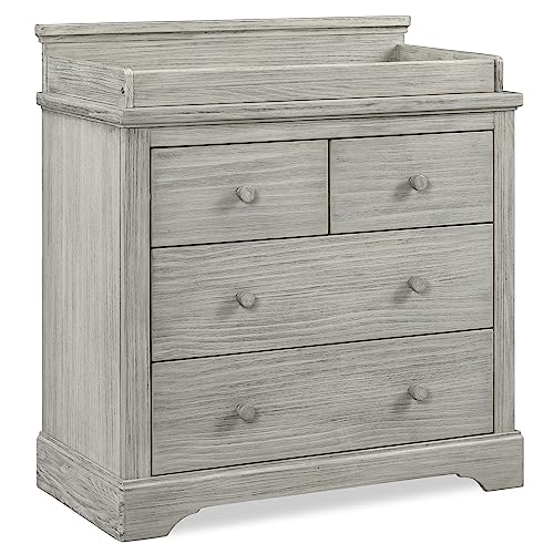 0080213131500 - SIMMONS KIDS PALOMA 4 DRAWER DRESSER WITH CHANGING TOP AND INTERLOCKING DRAWERS - GREENGUARD GOLD CERTIFIED, RUSTIC MIST
