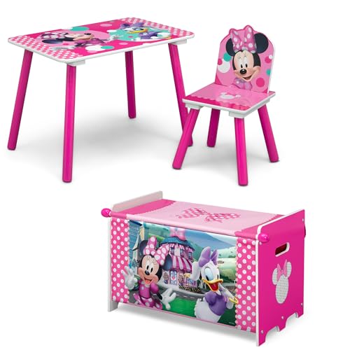 0080213137199 - DELTA CHILDREN - DISNEY MINNIE MOUSE 3-PIECE TODDLER PLAYROOM SET– INCLUDES TABLE, CHAIR AND TOY BOX, PINK
