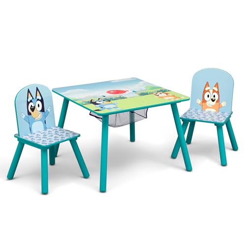 0080213158255 - DELTA CHILDREN - BLUEY KIDS TABLE AND CHAIR SET WITH STORAGE (2 CHAIRS INCLUDED) - GREENGUARD GOLD CERTIFIED - IDEAL FOR ARTS & CRAFTS, SNACK TIME, HOMESCHOOLING, HOMEWORK & MORE, BLUE