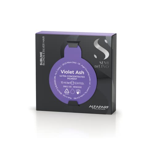 8022297135304 - ALFAPARF MILANO SEMI DI LINO SUBLIME PIGMENTS FOR BLONDE, PLATINUM AND SILVER HAIR - VIOLET ASH .21 - REVIVES TONES AND HAIR COLOR - REMOVES YELLOW AND CORRECTS BRASSINESS, FLORAL, 0.34 FL. OZ.